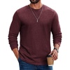 image:imageCOOFANDY Mens Long Sleeve T Shirt Cotton Blend Casual Tee ShirtsWine Red