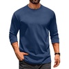 image:imageCOOFANDY Mens Long Sleeve T Shirt Heavyweight Crew Neck TShirt Premium Cotton TeeNavy