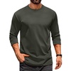 image:imageCOOFANDY Mens Long Sleeve T Shirt Heavyweight Crew Neck TShirt Premium Cotton TeeOlive Green