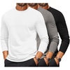 image:imageCOOFANDY Mens Long Sleeve T Shirts Crew Neck Casual Basic Tee Shirt Lightweight Pullover Shirts3 PackblackLight GrayWhite
