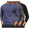 image:imageCOOFANDY Mens Long Sleeve T Shirts Crew Neck Casual Basic Tee Shirt Lightweight Pullover Shirts3 PackblackNavy BlueDark Gray
