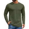 image:imageCOOFANDY Mens Long Sleeve TShirt Cotton Blend T Shirts Casual Crew Neck Basic Tee Soft Classic Regular Fit TshirtsArmy Green