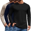 image:imageCOOFANDY Mens Long Sleeve TShirt Cotton Blend T Shirts Casual Crew Neck Basic Tee Soft Classic Regular Fit TshirtsBlackBlue VioletLight Khaki 3 Pack