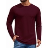 image:imageCOOFANDY Mens Long Sleeve TShirt Cotton Blend T Shirts Casual Crew Neck Basic Tee Soft Classic Regular Fit TshirtsBurgundy