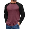 image:imageCOOFANDY Mens Long Sleeve Tee Shirts Casual Crewneck Raglan TShirts Stretchy Baseball Pullover TeeJujube Red