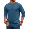 image:imageCOOFANDY Mens Long Sleeve Tee Shirts Cotton Casual Basic TShirtsDark Blue