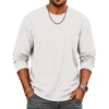 image:imageCOOFANDY Mens Long Sleeve Tee Shirts Cotton Vintage Washed T Shirts Relaxed Fit Basic TeesWhite