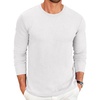 image:imageCOOFANDY Mens Long Sleeve Tee Shirts Crew Neck Casual Soft TeesAll White