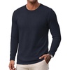 image:imageCOOFANDY Mens Long Sleeve Tee Shirts Knit Crew Neck Shirts Casual PulloverDark Blue