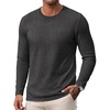 image:imageCOOFANDY Mens Long Sleeve Tee Shirts Knit Crew Neck Shirts Casual PulloverDark Grey
