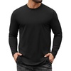 image:imageCOOFANDY Mens Long Sleeve Tee Shirts Stretch Crew Neck Tee Shirts Casual T Shirts for MenBlack