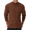 image:imageCOOFANDY Mens Mock Neck Sweater Lightweight Ribbed Knit Casual PulloverBrown