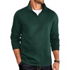 image:imageCOOFANDY Mens Quarter Zip Pullover Lightweight Textured Sweatshirt Long Sleeve Casual Mock Neck Polo ShirtsDark Green