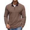 image:imageCOOFANDY Mens Quarter Zip Pullover Mock Neck Sweatshirt Long Sleeve SweaterBrown