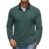 image:imageCOOFANDY Mens Quarter Zip Pullover Mock Neck Sweatshirt Long Sleeve SweaterLake Green