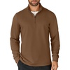 image:imageCOOFANDY Mens Quarter Zip Up Pullover Lightweight Mock Neck SweatshirtBrown
