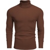 image:imageCOOFANDY Mens Ribbed Turtleneck Sweater Casual Basic Long Sleeve Knitted Pullover SweaterBrown