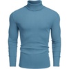 image:imageCOOFANDY Mens Ribbed Turtleneck Sweater Casual Basic Long Sleeve Knitted Pullover SweaterDark Blue