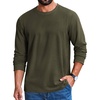 image:imageCOOFANDY Mens T Shirts Long Sleeve Casual Crew Neck Ribbed Tee Shirt Basic TopArmy Green