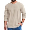 image:imageCOOFANDY Mens T Shirts Long Sleeve Casual Crew Neck Ribbed Tee Shirt Basic TopMoon Gray