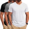 image:imageCOOFANDY Mens T Shirts Short Sleeve V Neck TShirt Casual Soft Basic TeeBlack White Light Gray