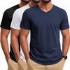 image:imageCOOFANDY Mens T Shirts Short Sleeve V Neck TShirt Casual Soft Basic TeeBlack White Midnight Blue