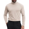 image:imageCOOFANDY Mens Turtleneck Shirts Slim Fit Shirt Tops Lightweight Pullover Basic Sweater Casual Long Sleeve ShirtAlmond