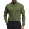 image:imageCOOFANDY Mens Turtleneck Shirts Slim Fit Shirt Tops Lightweight Pullover Basic Sweater Casual Long Sleeve ShirtArmy Green