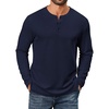 image:imageCOOFANDY Mens Waffle Henley Shirts Long Sleeve Pullover Shirt Casual Knit TShirt Lightweight Basic TeesBlue Violet