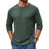 image:imageCOOFANDY Mens Waffle Long Sleeve Shirt Crew Neck TShirts Cotton Tee ShirtsArmy Green