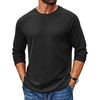 image:imageCOOFANDY Mens Waffle Long Sleeve Shirt Crew Neck TShirts Cotton Tee ShirtsBlack