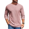 image:imageCOOFANDY Mens Waffle Long Sleeve Shirt Crewneck T Shirt Casual Pullover TeeDusty Pink
