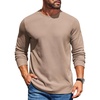 image:imageCOOFANDY Mens Waffle Long Sleeve Shirt Crewneck T Shirt Casual Pullover TeeKhaki