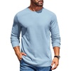 image:imageCOOFANDY Mens Waffle Long Sleeve Shirt Crewneck T Shirt Casual Pullover TeeLight Blue