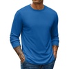 image:imageCOOFANDY Mens Waffle Long Sleeve Shirts Casual Pullover Crew Neck T ShirtBlue