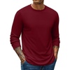 image:imageCOOFANDY Mens Waffle Long Sleeve Shirts Casual Pullover Crew Neck T ShirtBurgundy