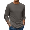 image:imageCOOFANDY Mens Waffle Long Sleeve Shirts Casual Pullover Crew Neck T ShirtDark Grey