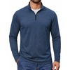 image:imageCOOFANDY Quarter Zip Pullover Men Lightweight Mock Neck Sweatshirt Cotton Long Sleeve Casual SweaterNavy Blue