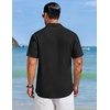 image:imageCOOFANDY Mens Cuban Guayabera Shirts Button Down Short Sleeve Linen ShirtBlack
