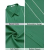 image:imageCOOFANDY Mens Cuban Guayabera Shirts Button Down Short Sleeve Linen ShirtDark Green