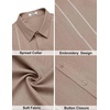 image:imageCOOFANDY Mens Cuban Guayabera Shirts Button Down Short Sleeve Linen ShirtKhaki