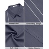 image:imageCOOFANDY Mens Cuban Guayabera Shirts Button Down Short Sleeve Linen ShirtLight Grey