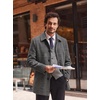 image:imageCOOFANDY Mens Pea Coat Slim Fit Winter Overcoat Mid Length Trench CoatBlackwhite Plaid