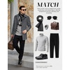 image:imageCOOFANDY Mens Pea Coat Slim Fit Winter Overcoat Mid Length Trench CoatDark Grey