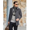 image:imageCOOFANDY Mens Pea Coat Slim Fit Winter Overcoat Mid Length Trench CoatDark Grey