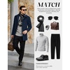 image:imageCOOFANDY Mens Pea Coat Slim Fit Winter Overcoat Mid Length Trench CoatNavy Blue