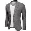 image:imageCOOFANDY Mens Blazer Casual Sport Coats Regular Fit Lightweight Suit JacketCheckered Blazer  Gray