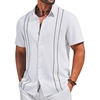 image:imageCOOFANDY Mens Cuban Guayabera Shirts Button Down Short Sleeve Linen ShirtWhite