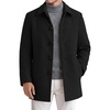 image:imageCOOFANDY Mens Pea Coat Slim Fit Winter Overcoat Mid Length Trench CoatBlack