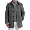 image:imageCOOFANDY Mens Pea Coat Slim Fit Winter Overcoat Mid Length Trench CoatBlackwhite Plaid
